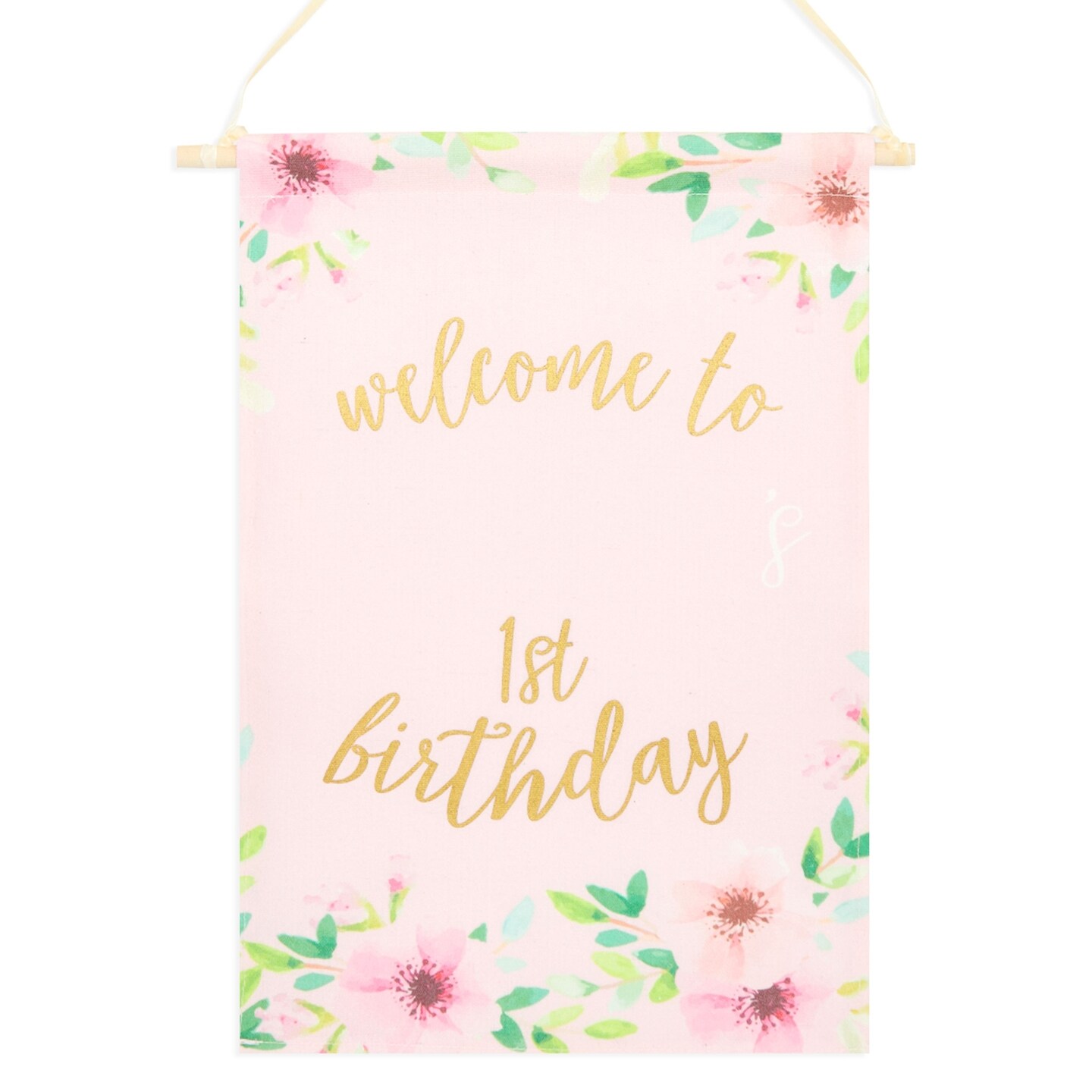 Custom 1st Birthday Backdrop for Girls First Birthday Party Photo Backdrop (10 x 11.75, Pink)