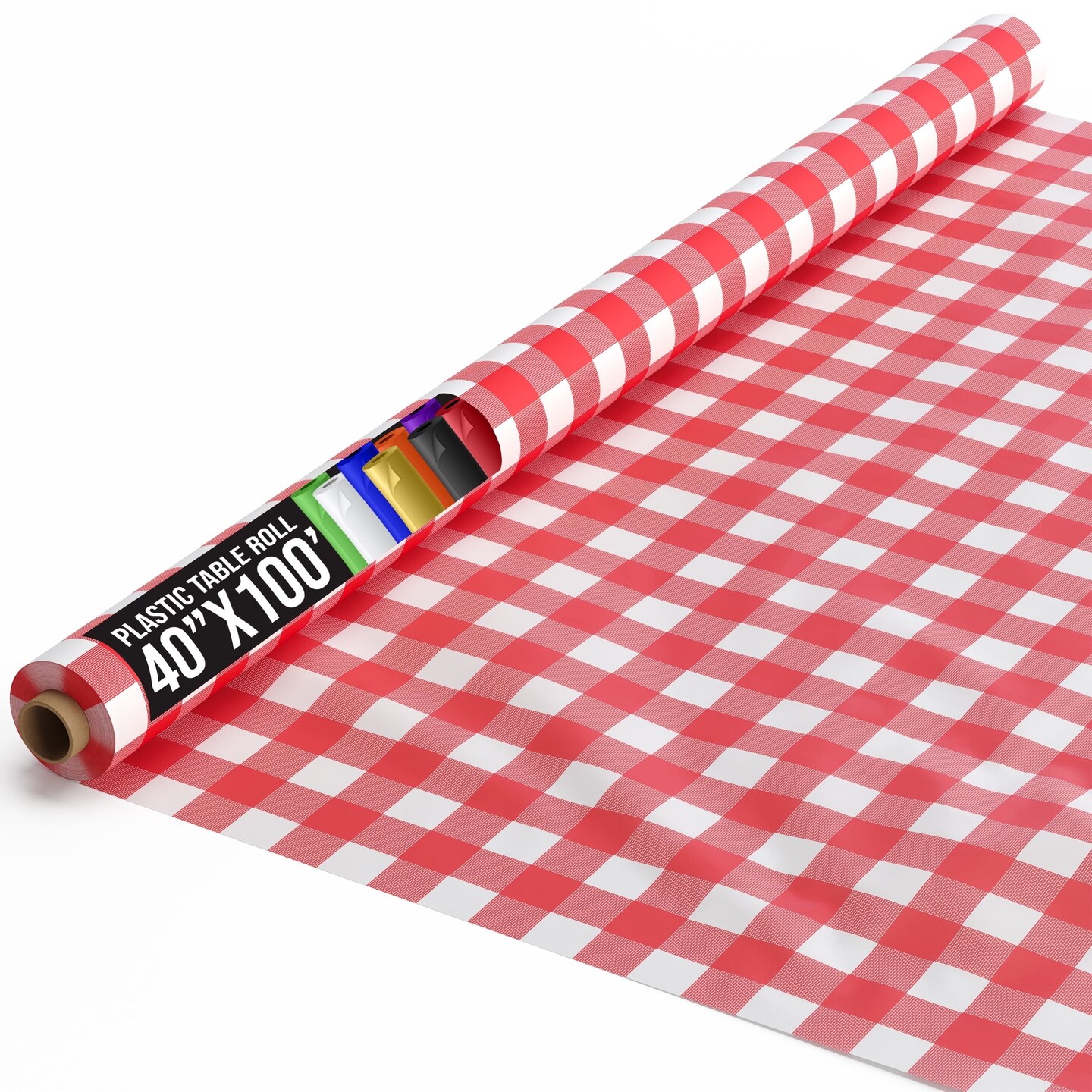 Exquisite Plastic Table Cover Roll – 40" x 100' Disposable Tablecloth Roll – Premium Thick 0.5 MIL Plastic Banquet Roll – Party Table Cover Roll for Events & Catering
