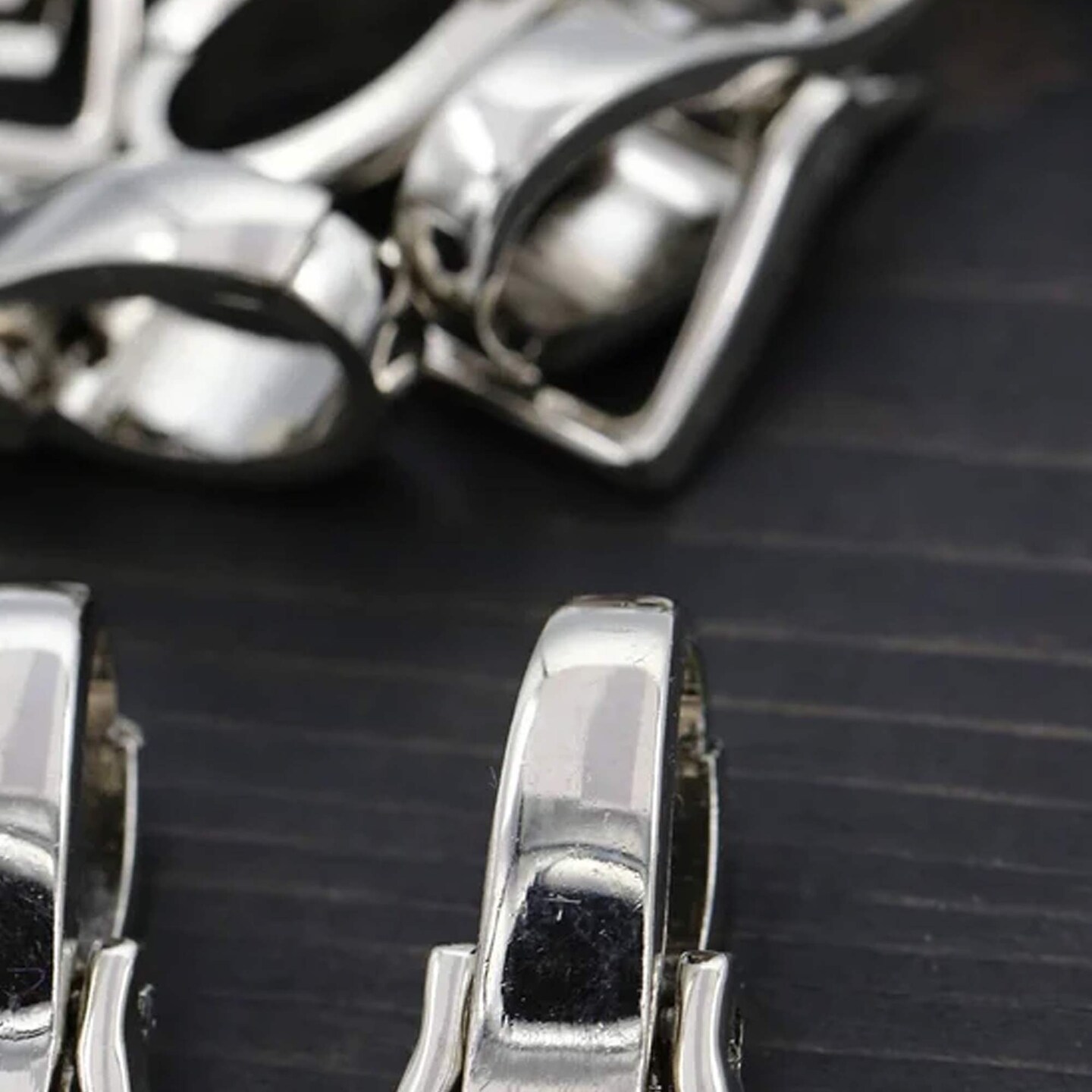 4 Pieces Silver Metal Purse Clasps Modern Small Opening 38mm Loop 15mm