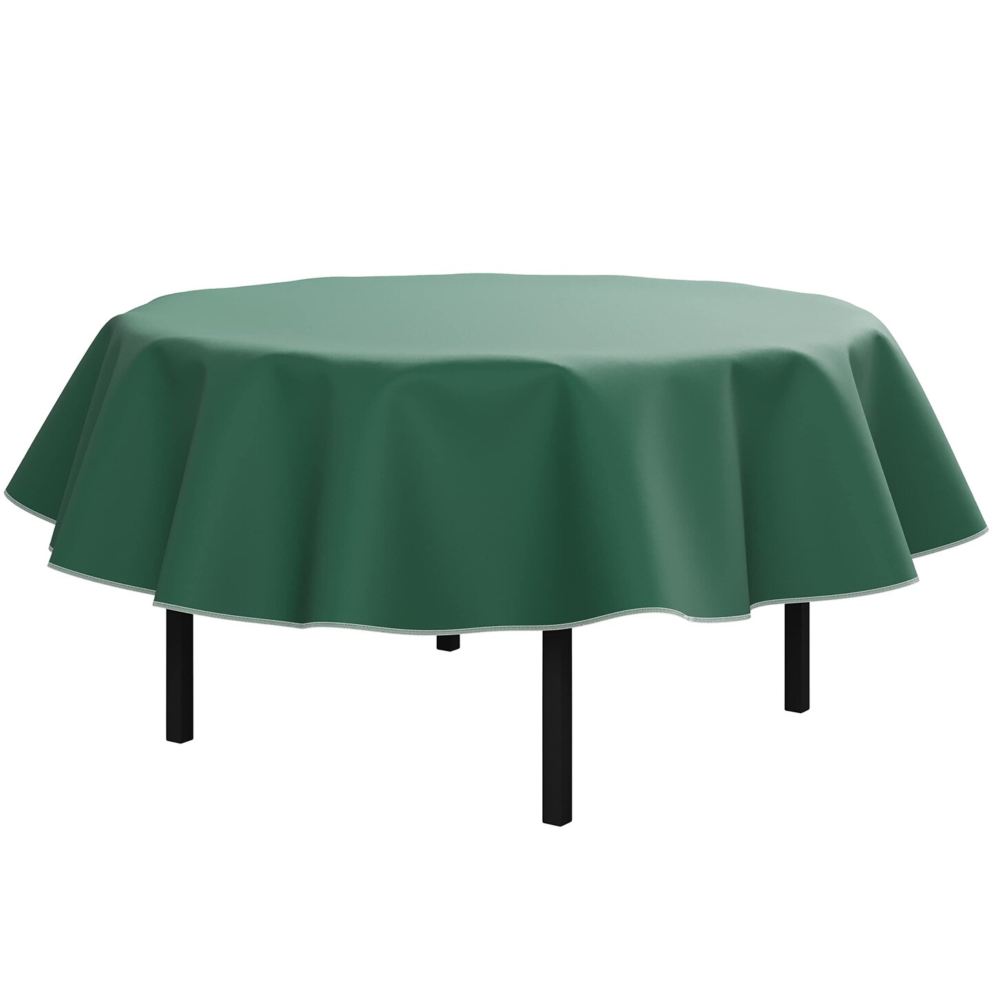 Exquisite Vinyl Tablecloth – 70" Round – Pack of 1 – Round Plastic Table Cover with Flannel Backing – Reusable & Waterproof Tablecloth for Parties and Events