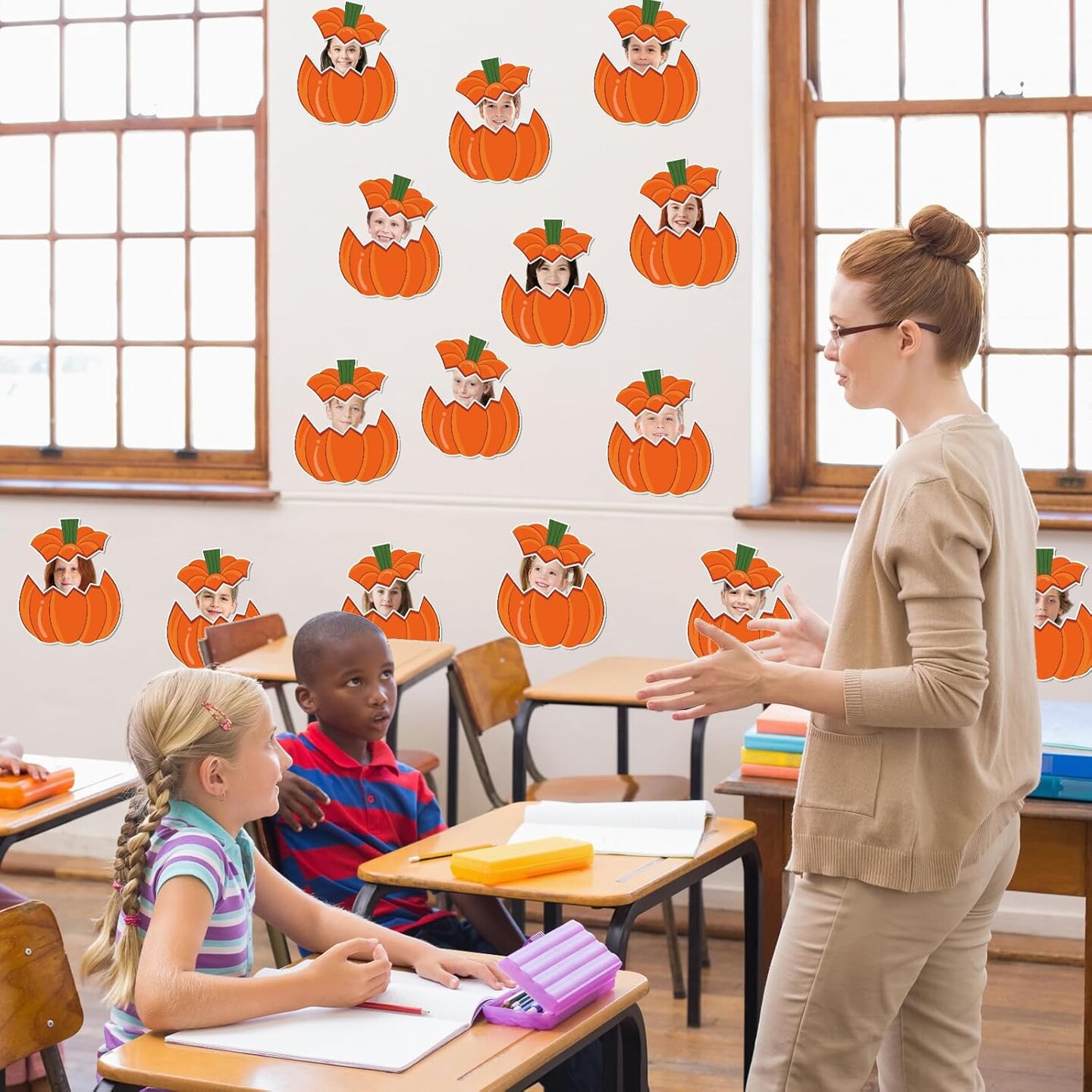 50 Packs Fall Pumpkin Cutouts Autumn Pumpkin Paper Cut