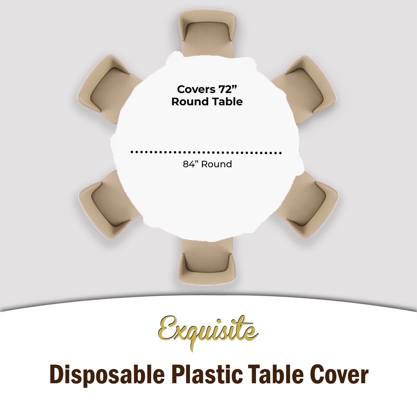 Exquisite Disposable Round Plastic Tablecloths &#x2013; 12 Pack 84&#x22; Disposable Table Cloths &#x2013; Indoor/Outdoor Party Tablecloth &#x2013; Round Plastic Table Cover for Events &#x26; Party Supplies