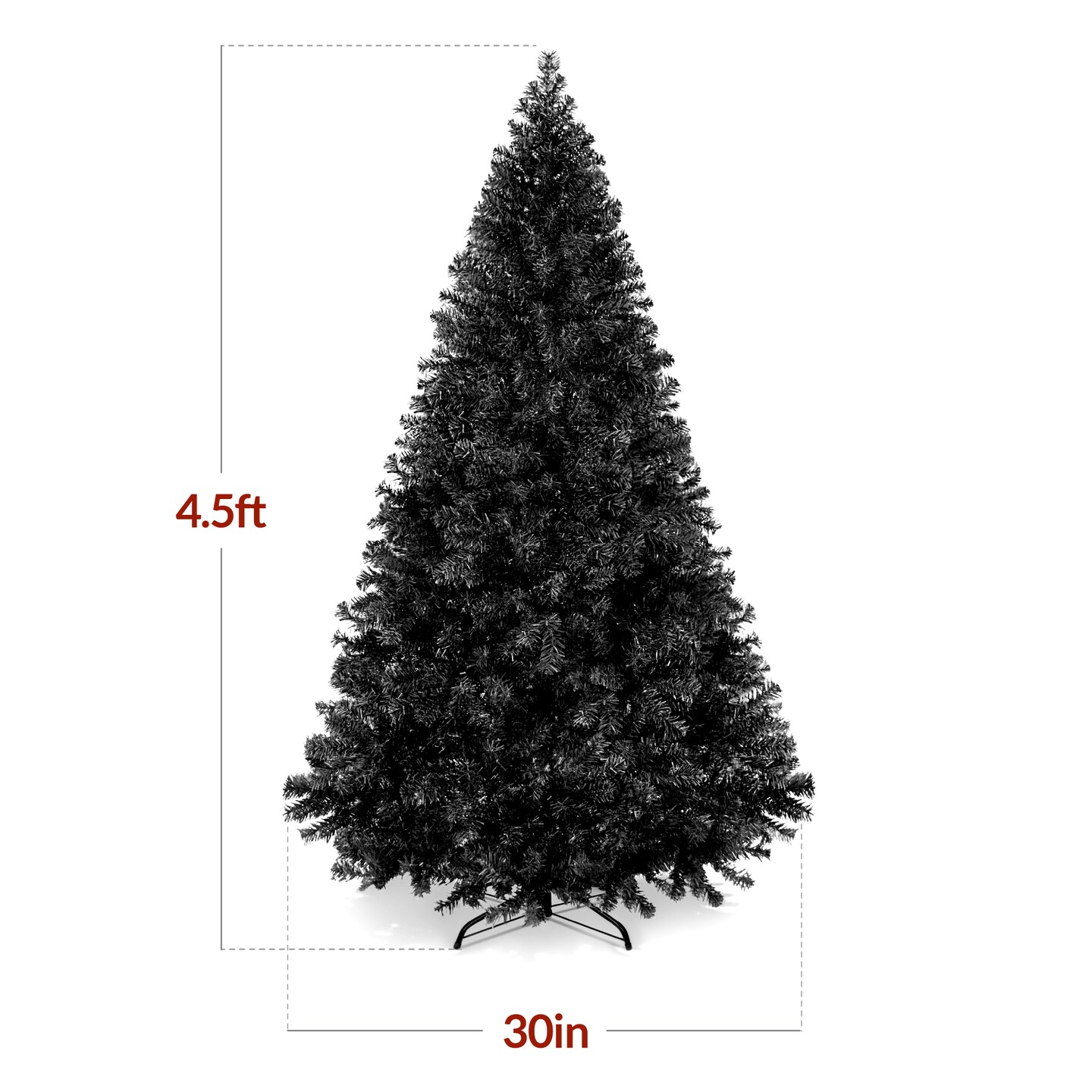 Best Choice Products Artificial Christmas Tree, Premium Unlit Pine Design, Dense Branches  w/Easy Assembly  - Black