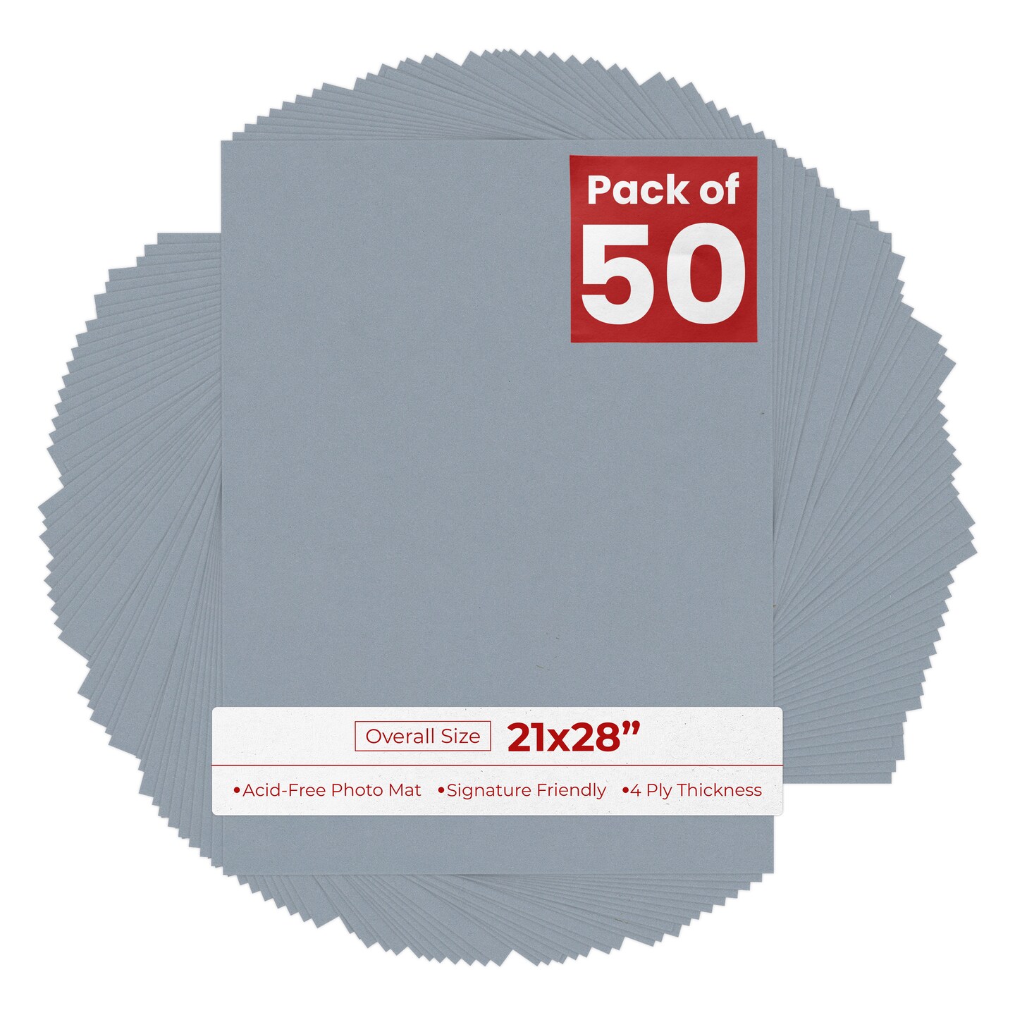21x28 Mid Grey 21x28 Uncut Mat Board - Blank Sheets, No Opening, Color: Grey ...