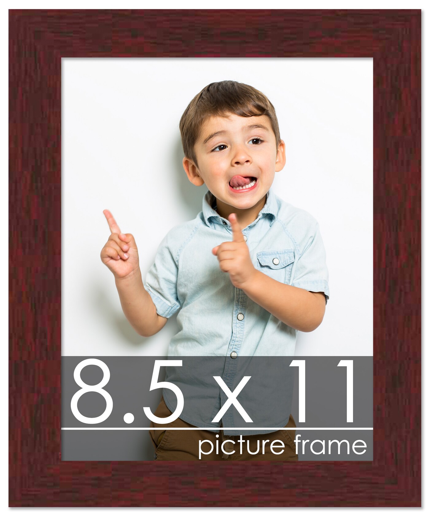 8.5x11 Solid Wood Picture Frame with UV-Resistant Acrylic &#x26; Acid-Free Backing, Available in 6 Finishes: Matte Black, Matte White, Metallic Bronze, Silver, Natural Wood Grain &#x26; Mahogany