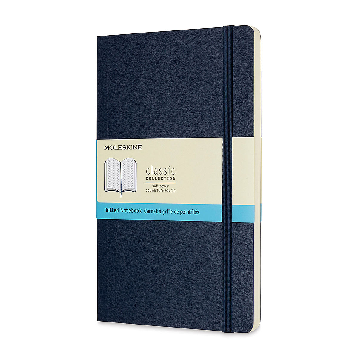 Moleskine Classic Soft Cover Notebook - Sapphire Blue, Dotted, 8-1/4" x 5"