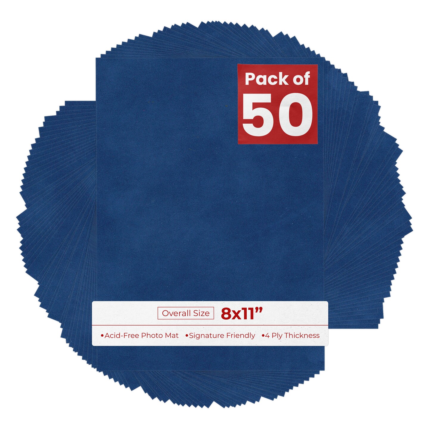 Brooke Blue Suede 8x11 Uncut Mat Board - Blank Sheets, No Opening ...