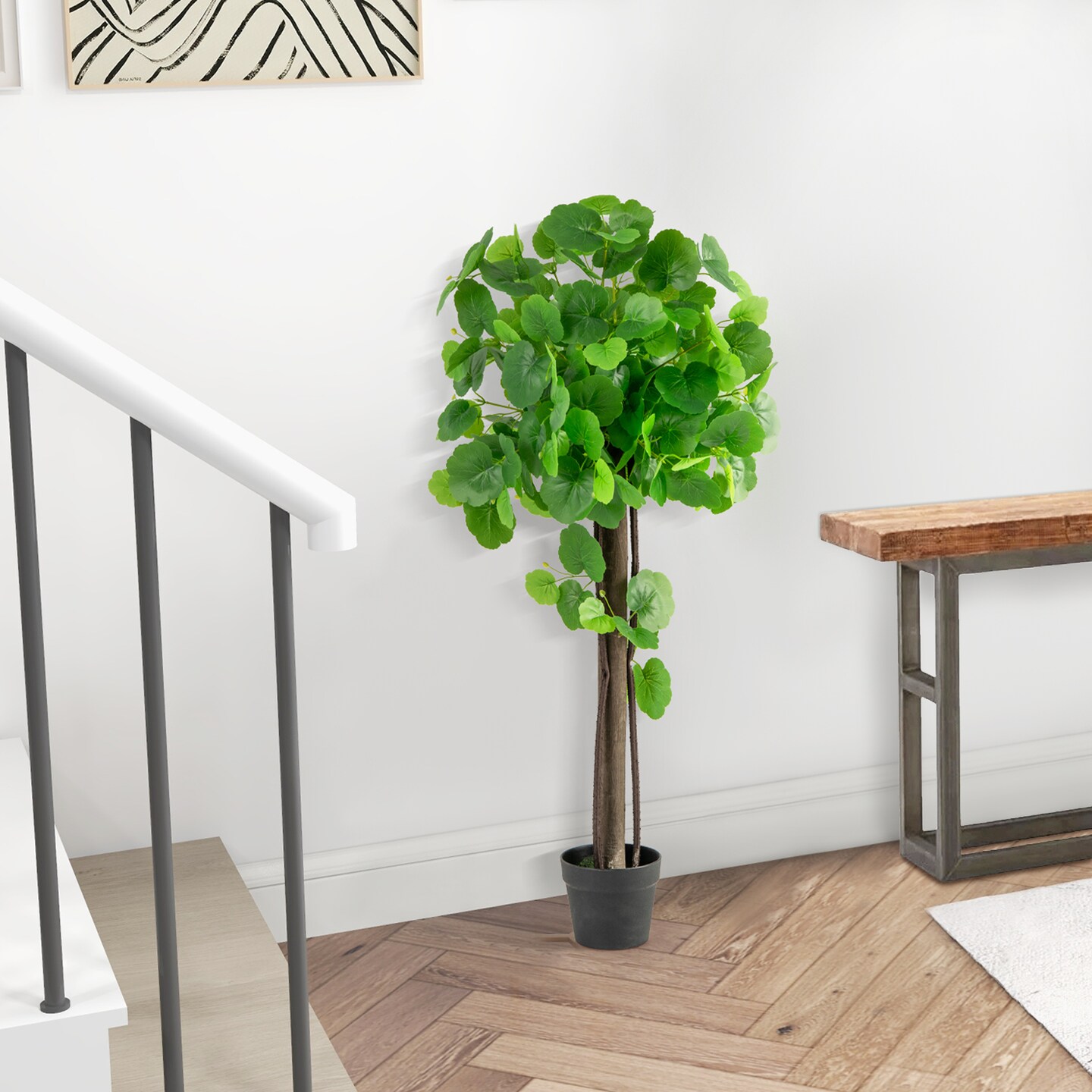 Artificial 44" Crabapple Tree with Adjustable Branches for Living Room or Office