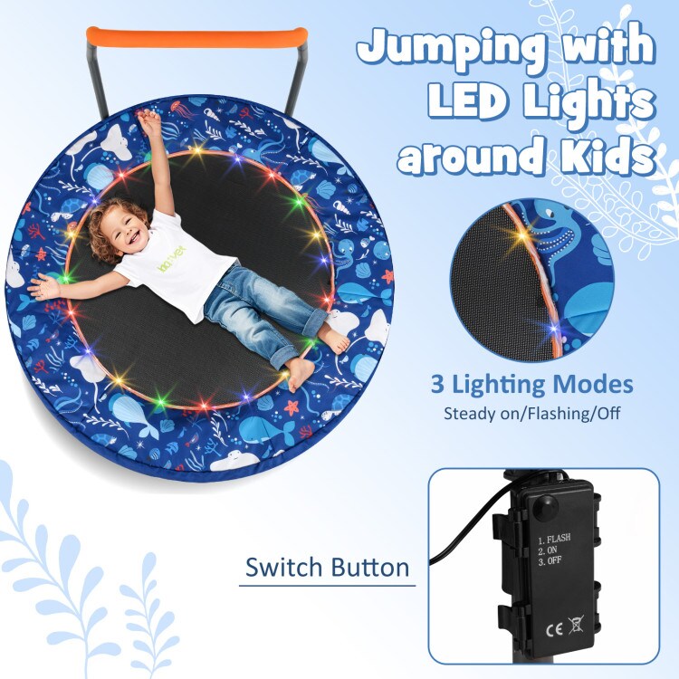Small Rebounder Trampoline for Children – Foldable & Light-Up Design