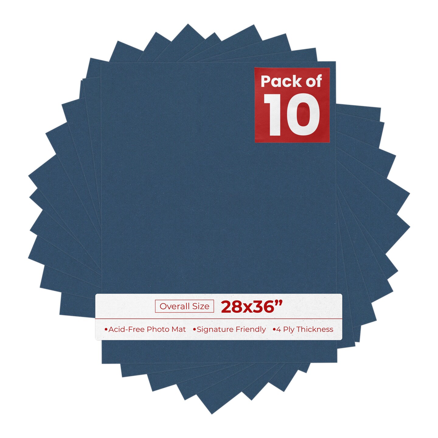 Ink Blue 28x36 Uncut Mat Board - Blank Sheets, No Opening, Color: Blue ...