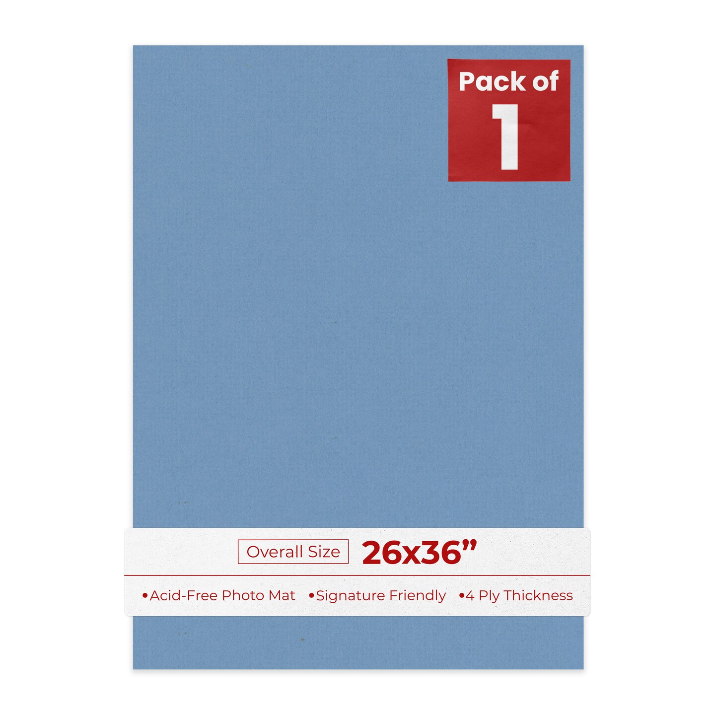 Brittany Blue 26x36 Uncut Mat Board - Blank Sheets, No Opening
