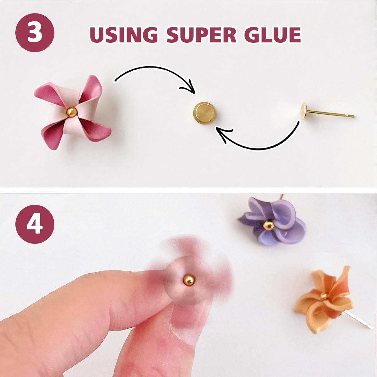 Pinwheel Polymer Clay Cutters, Spring Polymer Clay Cutters,6 Shapes Clay Cutters