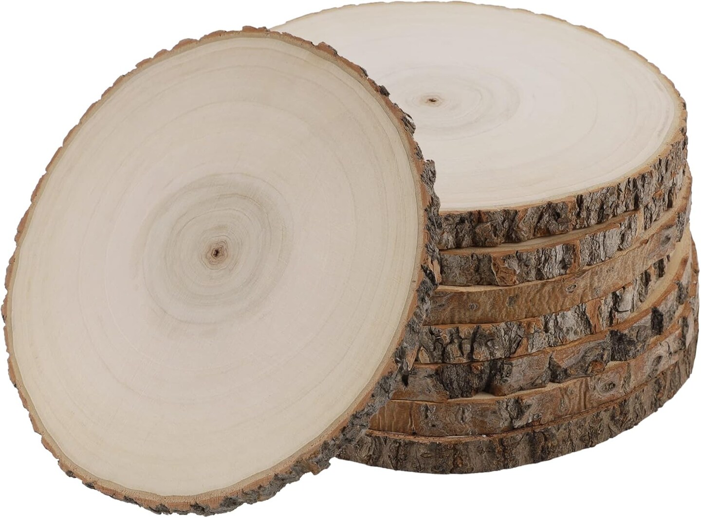 8 Pcs Large Unfinished Wood Slices