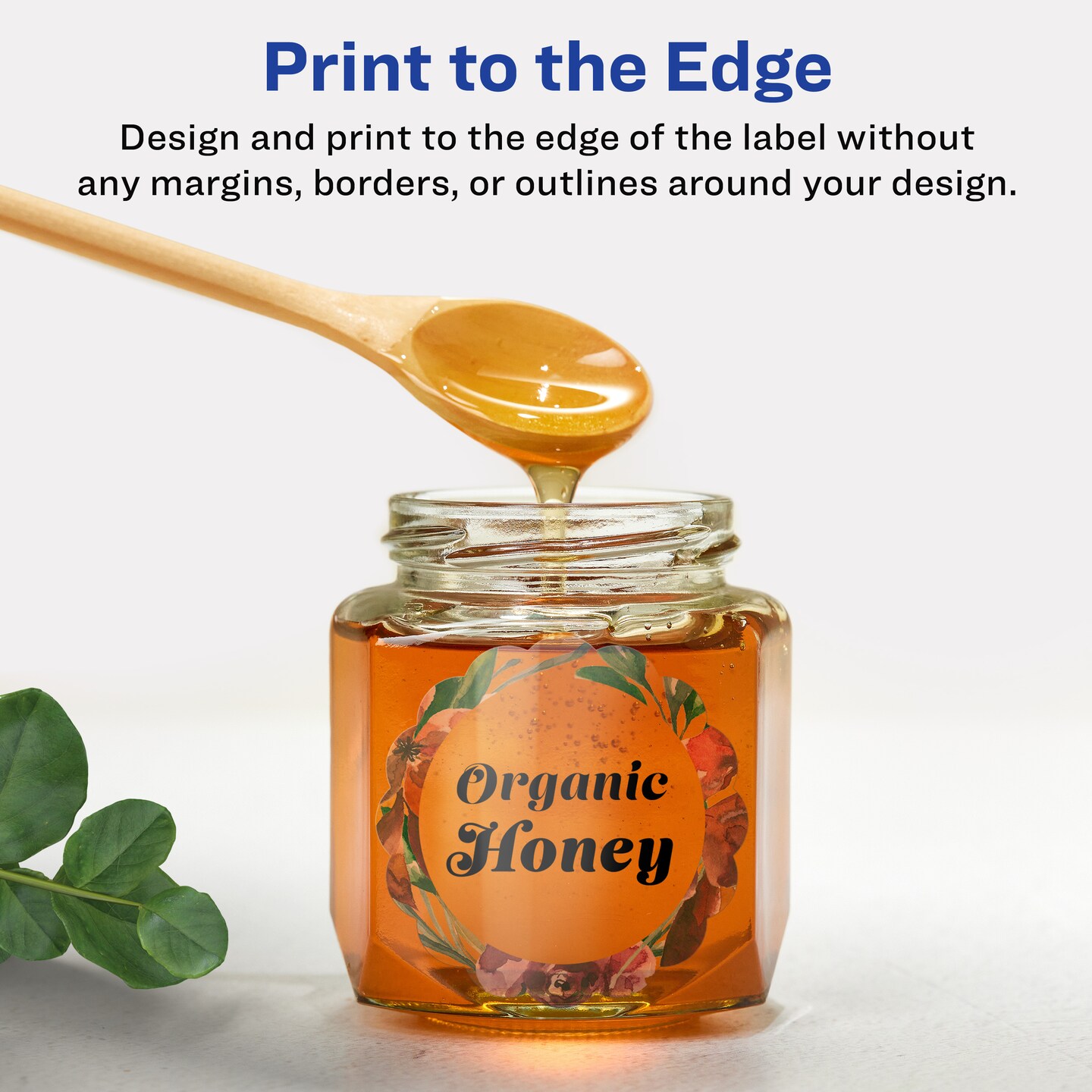 Avery Glossy Clear Round Scalloped Labels with Sure Feed, 2.5&#x22; diameter