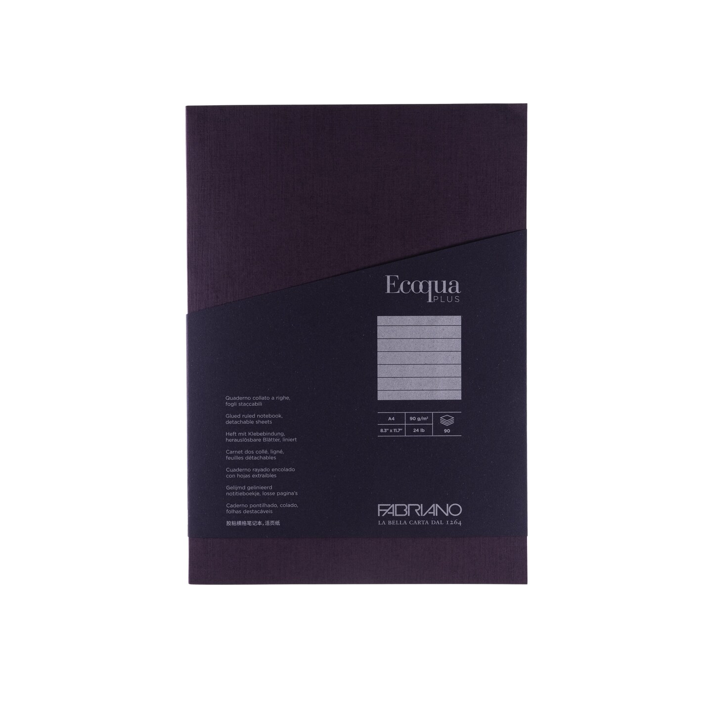 Fabriano Ecoqua Plus Glue-Bound Notebook, 8.3" x 11.7", A4