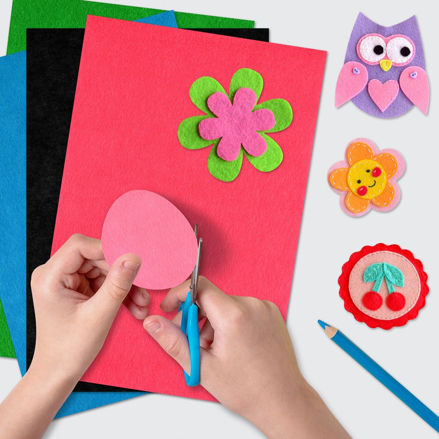 20 Pcs Felt Fabric Sheet 8" x 12" Assorted Color Felt Fabric Sheets for Crafts DIY Handcraft Sewing Squares Patchwork Nonwoven