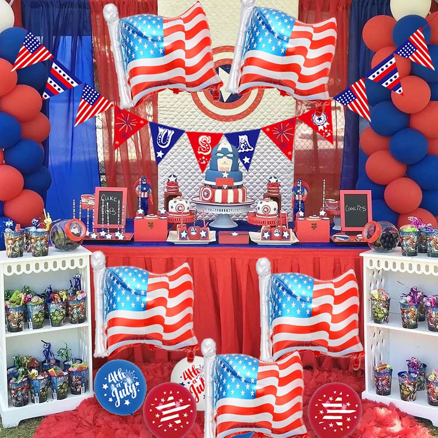 Latex Balloons 5PCS American Flag Patriotic Balloons – 4th of July, Independence Day, Labor Day & Memorial Day Party Decorations