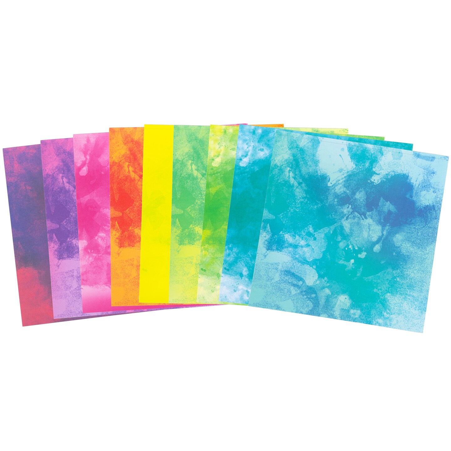 Colorbok 78lb Single-Sided Printed Cardstock 12"X12" 30/Pkg-Watercolor Bright Splash, 15 Des/2 Each