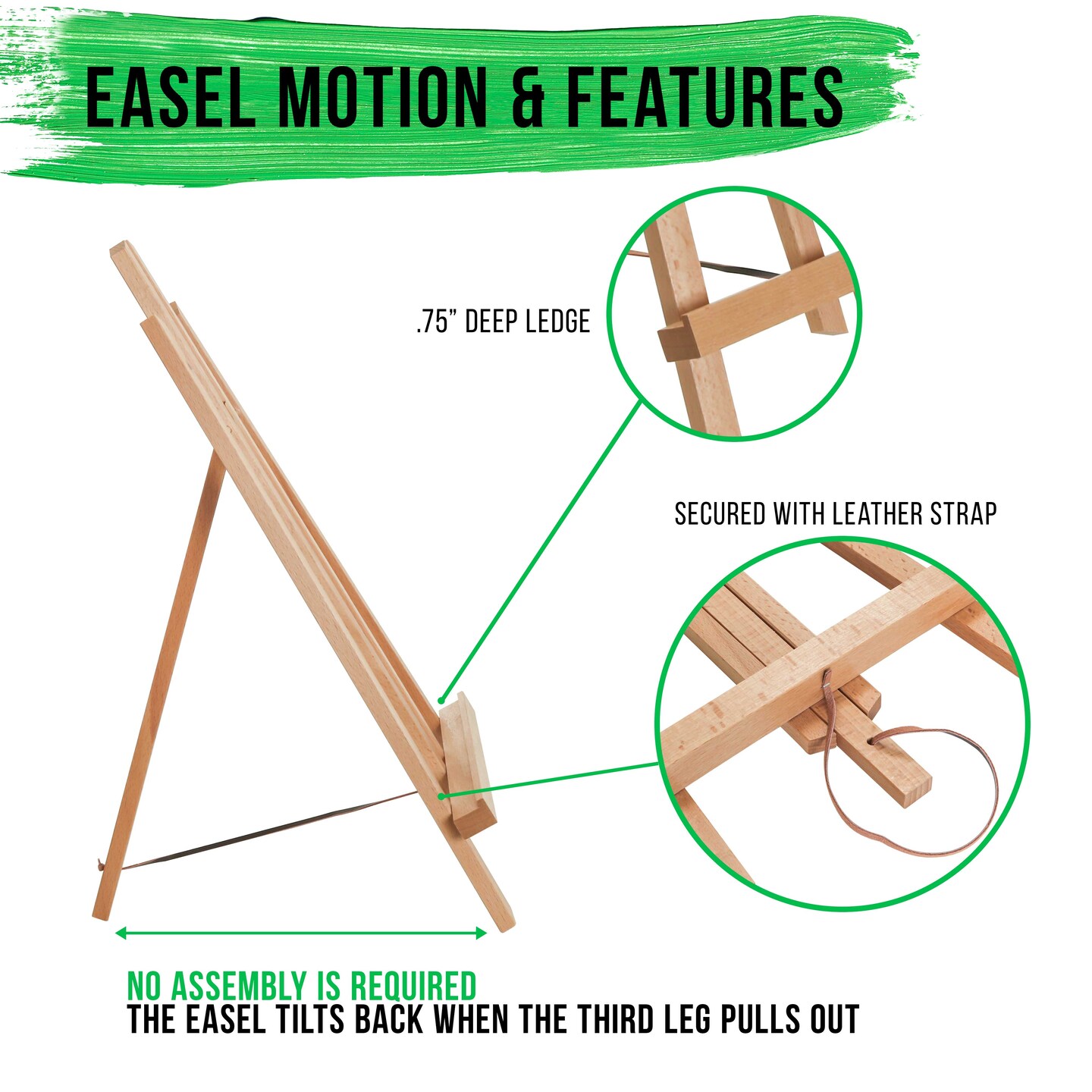 18" Large Tabletop Display Easel - Beechwood Artist A-Frame Display Stand, Wooden Easel for Painting, Canvas Stand, (Pack of 6) Classrooms Events Photo Picture Sign Holder