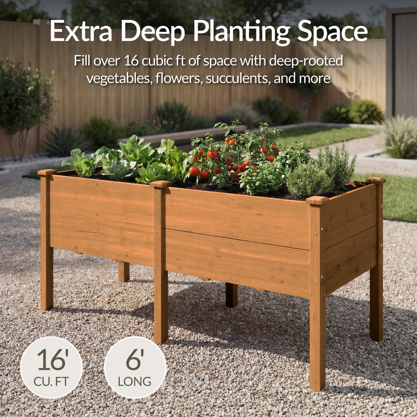Best Choice Products 72 x 24" x 30" Raised Garden Bed, Extra Deep 16" Depth, Elevated Wood Planter Stand"