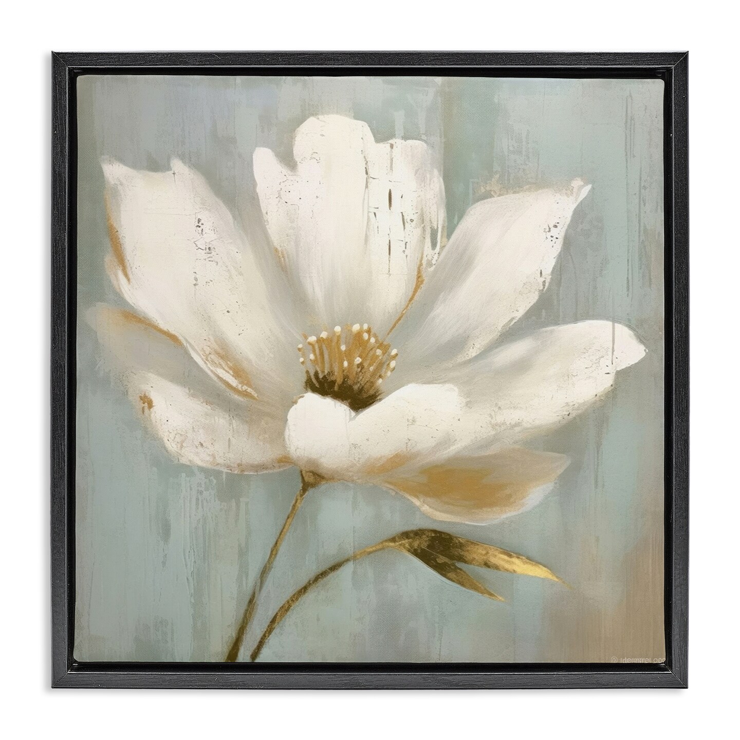 Stupell Industries Gold Brushed Flower Floating Frame, design by LSR Creative Studio
