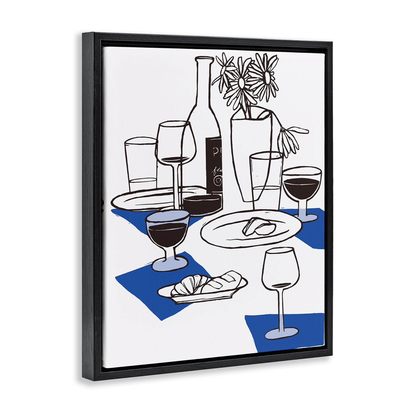 Stupell Industries Wine & Bread Table Setting Floating Frame, design by Hannah Beisang