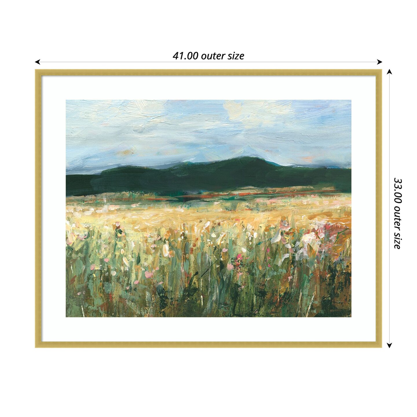 Pastel Wildflower Field II by Ethan Harper Wood Framed Wall Art Print