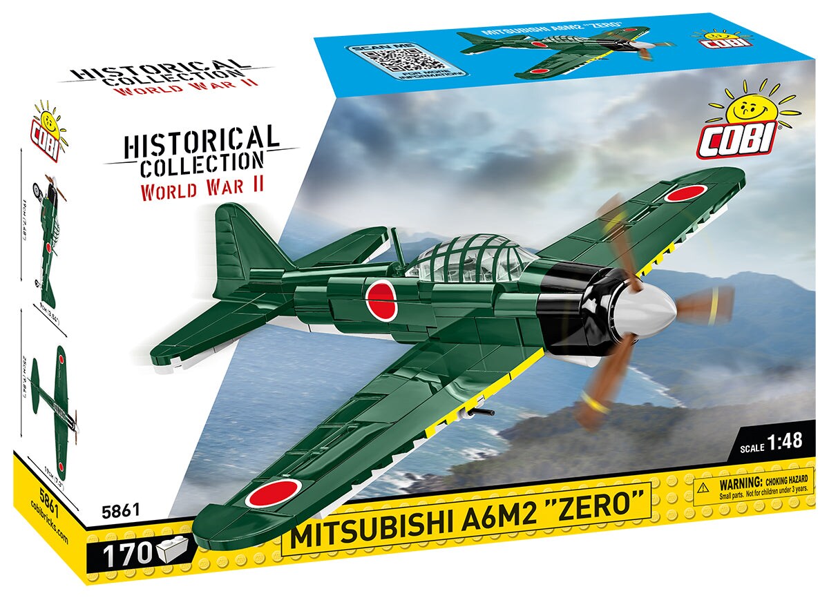 COBI Historical Collection WII MITSUBISHI A6M2 &#x22;ZERO&#x22; Japanese Fighter Plane