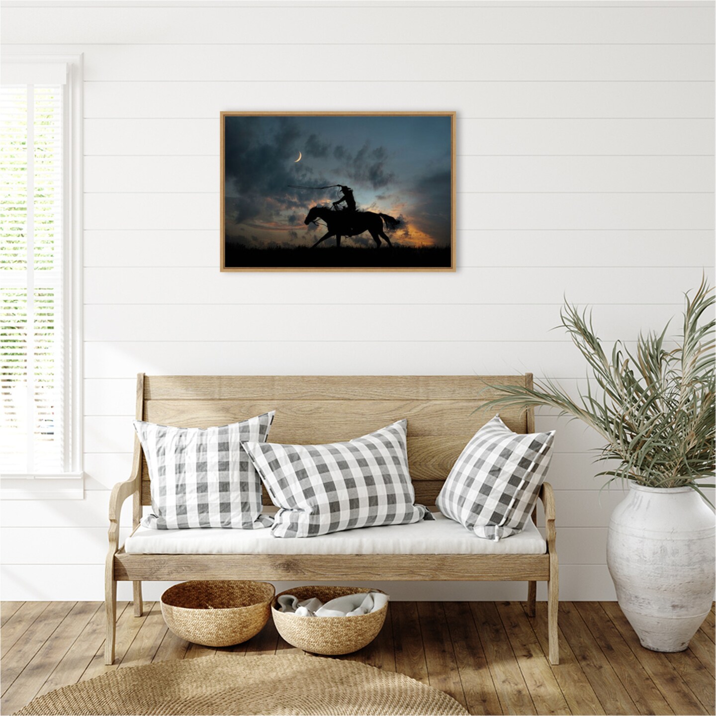 Cowboy By Day and Night II by PHBurchett Framed Canvas Wall Art