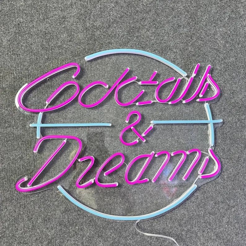 Cocktails And Dreams Neon Sign, Cocktails and Dreams Neon Light