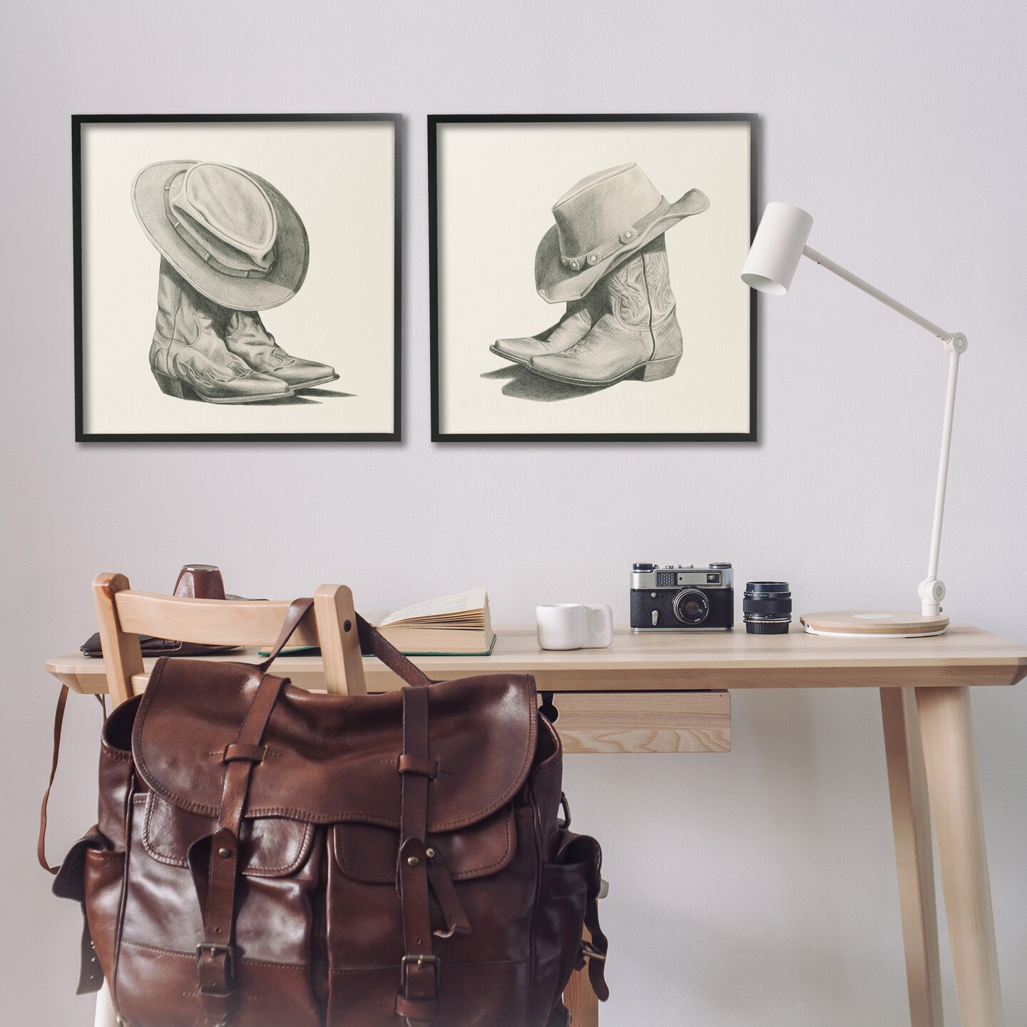 Stupell Industries Rustic Cowboy Boots Framed Giclee Art