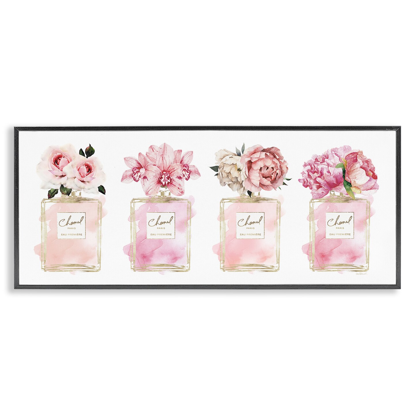 Stupell Industries Floral Bouquets Glam Fashion Jars Framed Giclee Art