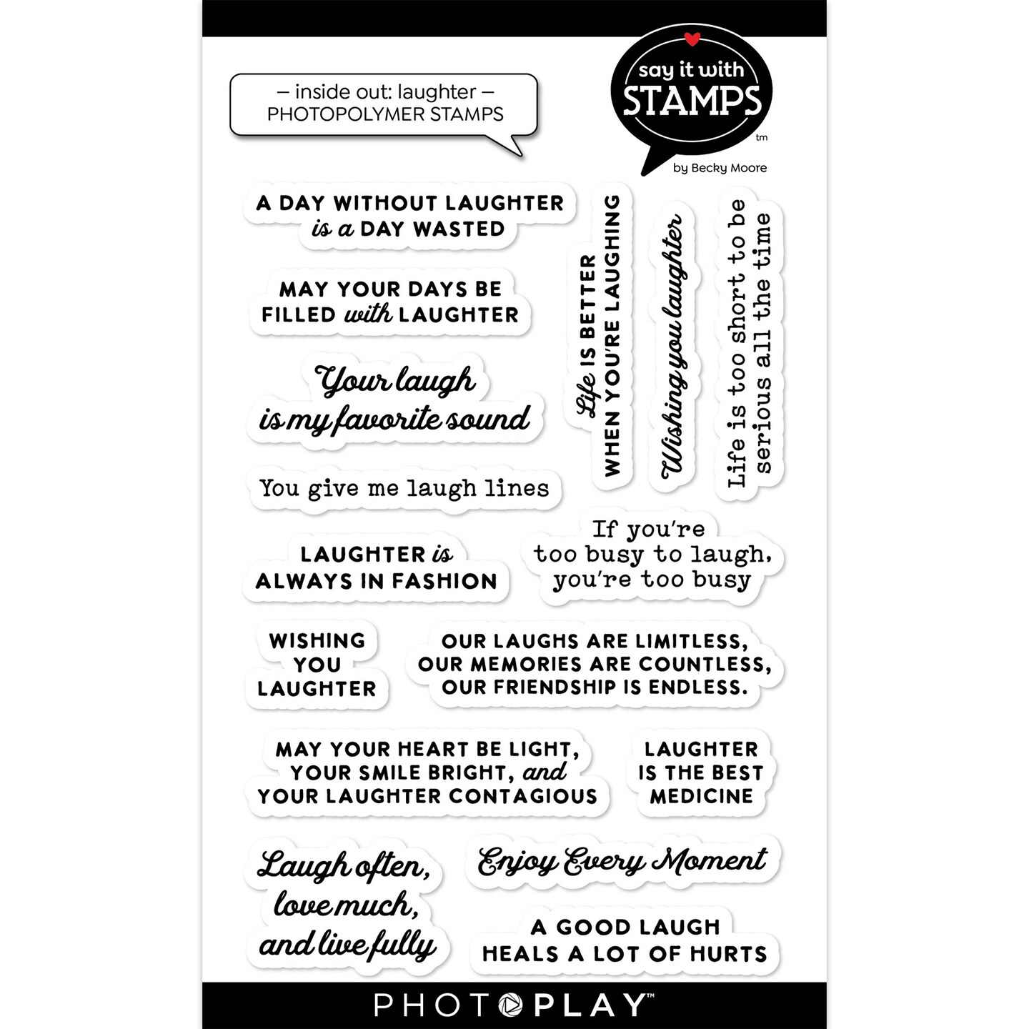 PhotoPlay Say It With Stamps Clear Stamp-Inside Out: Laughter