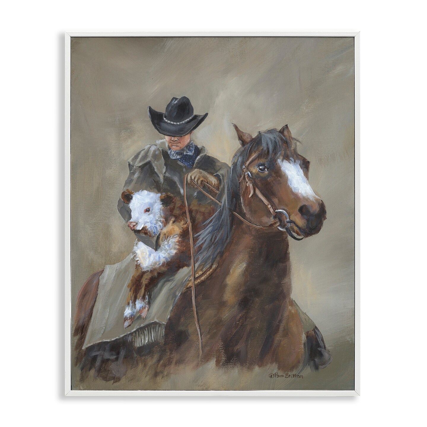 Stupell Industries Ranch Cowboy Western Horse Black Framed Giclee Art