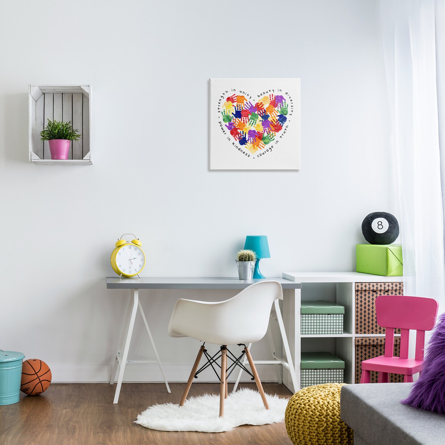 Stupell Industries Strength In Unity Handprint Heart Canvas Wall Art