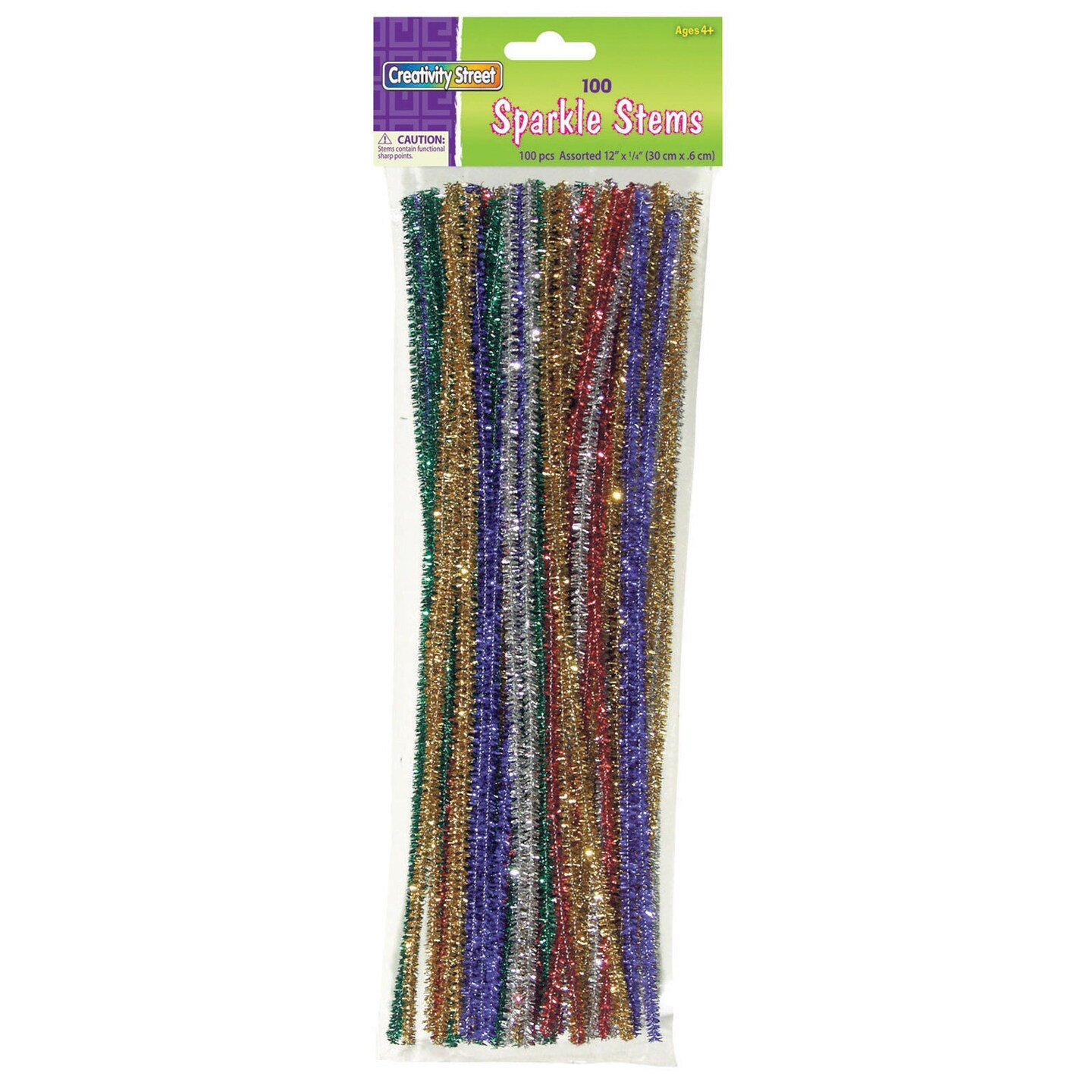 Jumbo Sparkle Stems, Assorted Colors, 12&#x22; x 6 mm, 100 Pieces