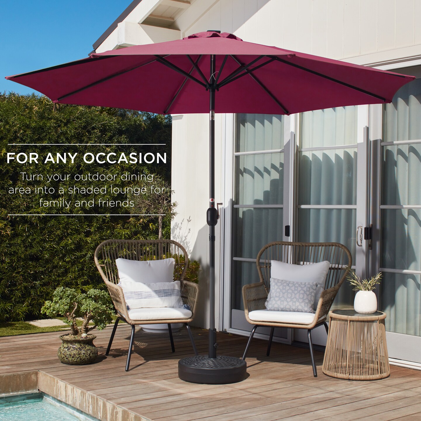 Best Choice Products 10ft Outdoor Steel Market Patio Umbrella w/ Crank, Tilt Push Button, 6 Ribs