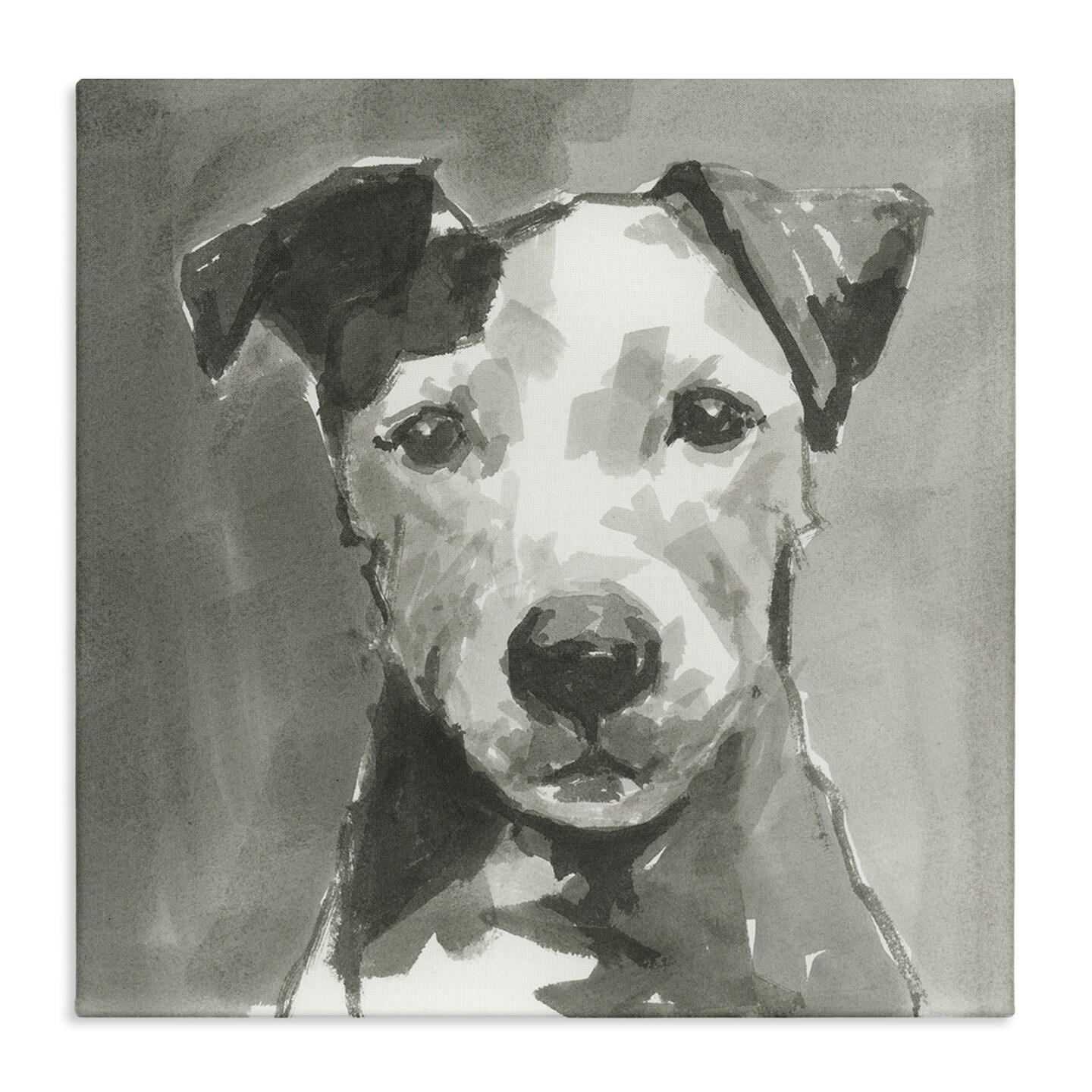 Stupell Industries Muted Dog with Quiet Expression Canvas Wall Art