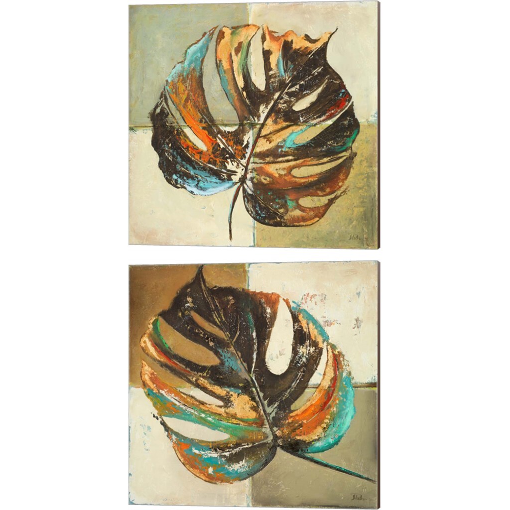 Contemporary Leaves by Patricia Pinto 14" x 14" Canvas Wall Art (Set of 2)