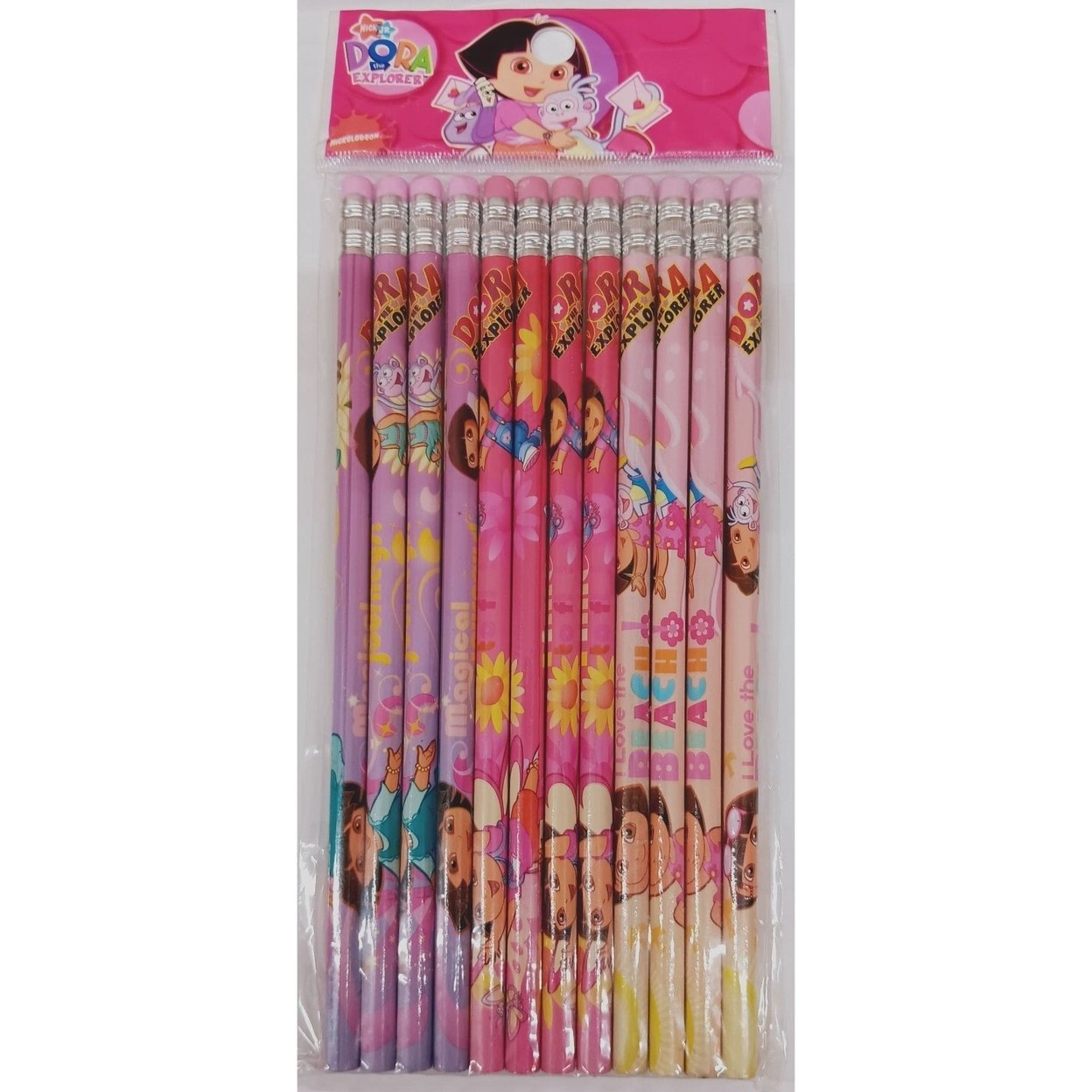Dora Explorer Boots Wooden Pencils Pack Of 12 Light Purple Hot Pink No 2