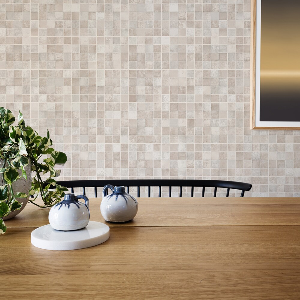 Tempaper Moasic Tile Peel and Stick Wallpaper Neutral