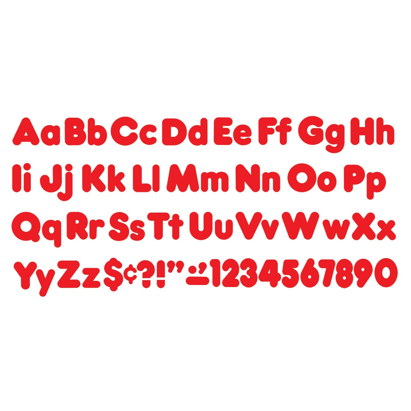 Red 4-Inch Casual Uppercase/Lowercase Combo Pack Ready Letters&#xAE;