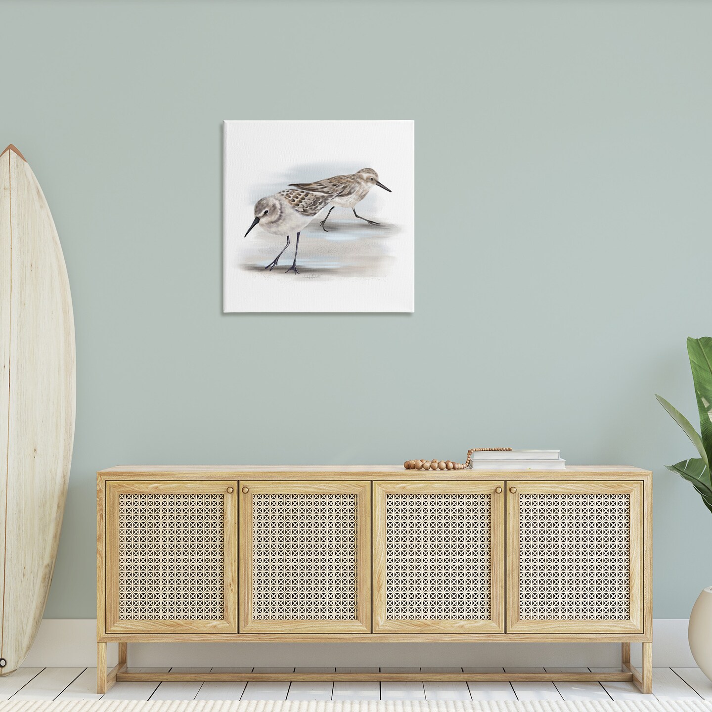 Stupell Industries Sandpiper Pair on Sandy Beach Canvas Wall Art