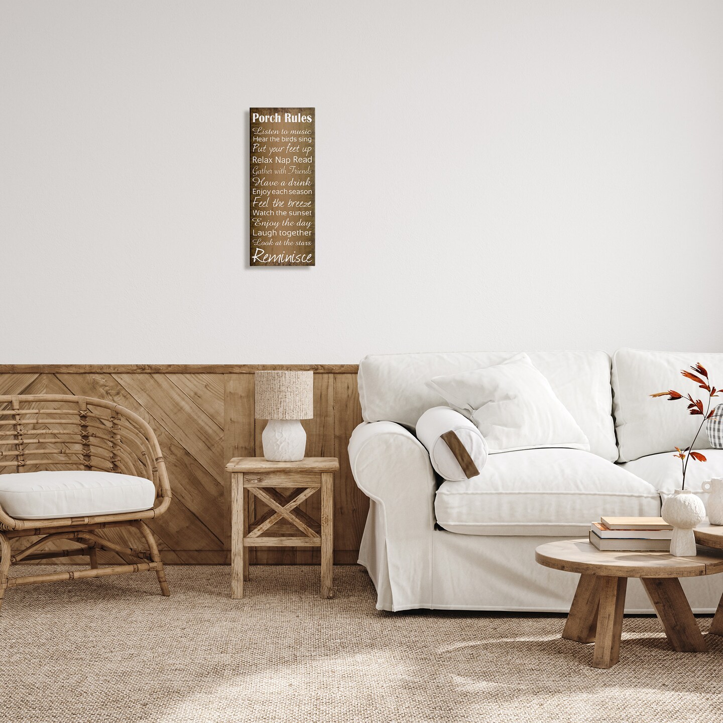 Stupell Industries Porch Rules Country Rustic Canvas Wall Art