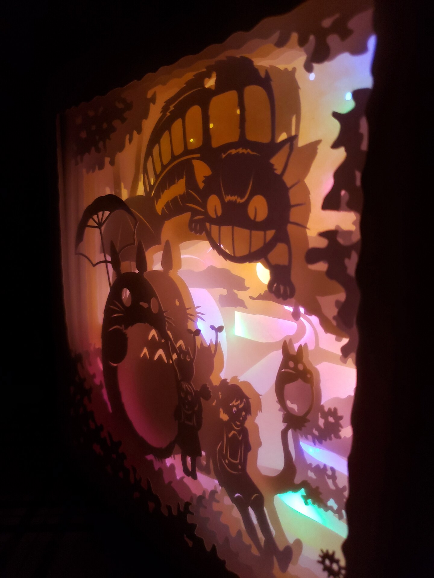 Totoro Lights included! 8.5x8.5 shadow box (finished physical product) product 7