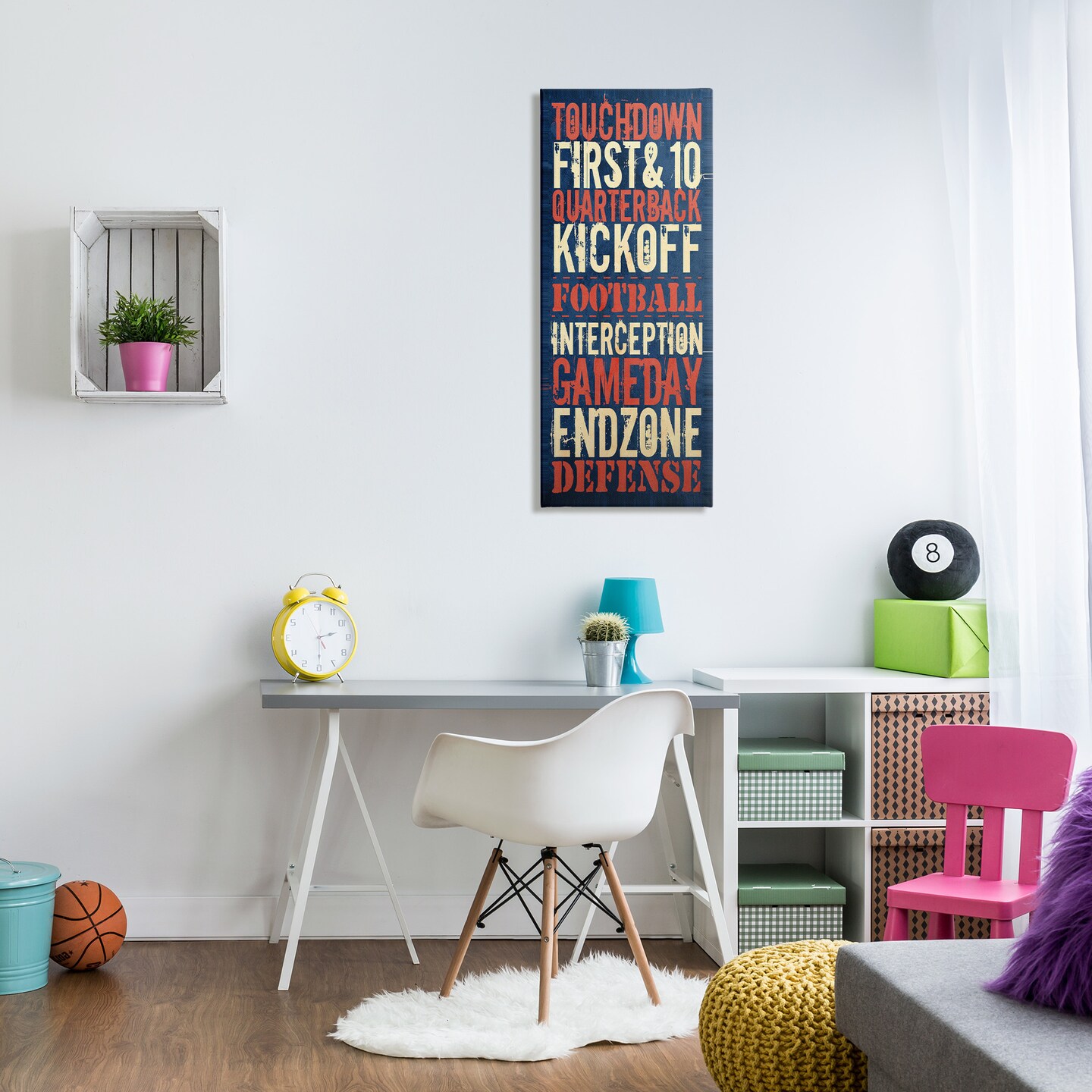 Stupell Industries Rustic Football Phrases Canvas Wall Art