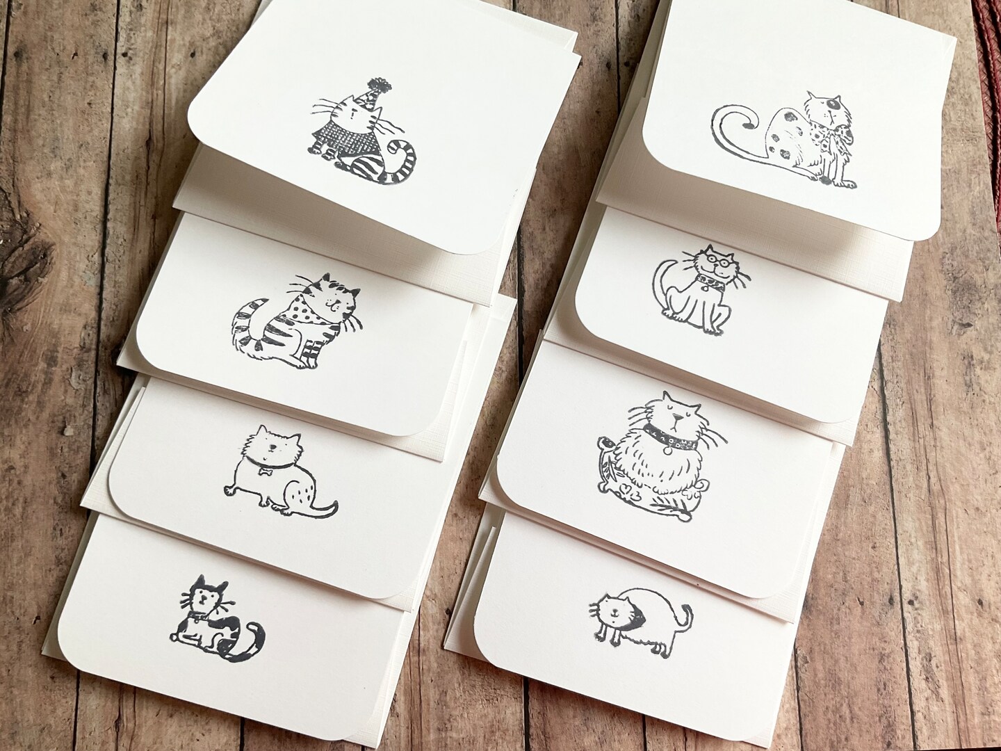 Cute Cat Notelets, Mini Cards with Fun Kitties, Gift for Cat Lovers ...