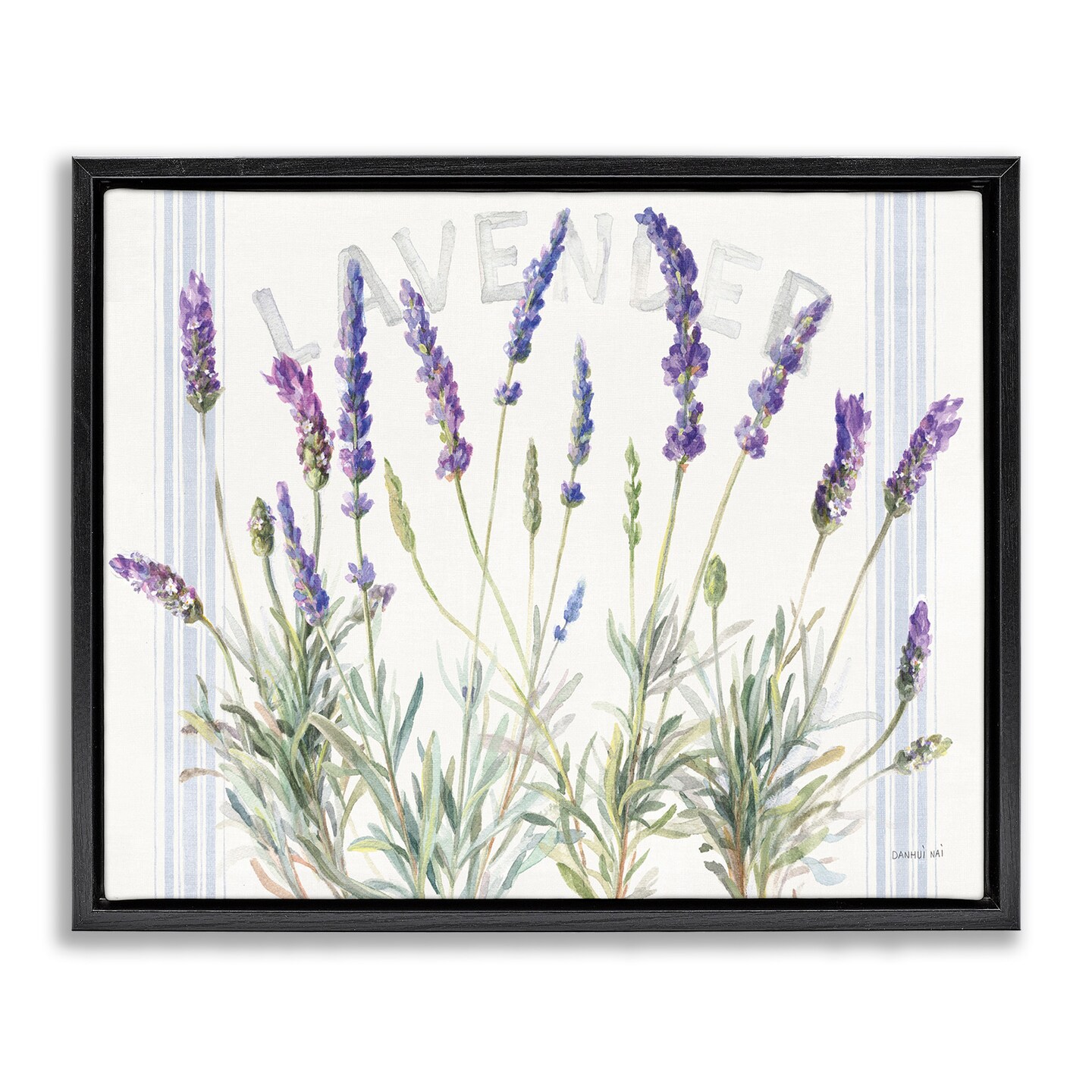 Stupell Industries Lavender Floral Cluster Framed Floater Canvas Wall Art