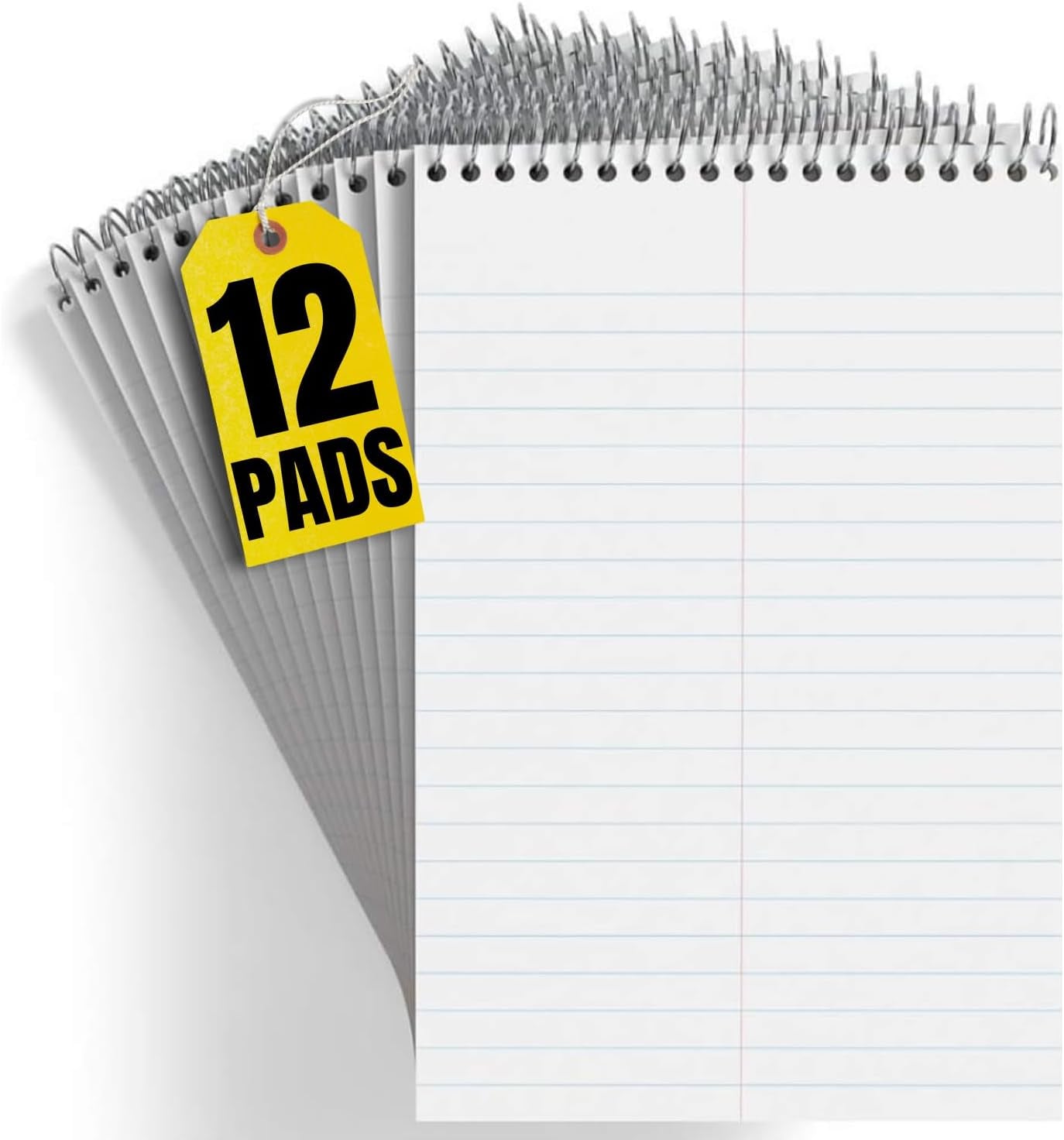 Steno Pads Spiral 6X9, Spiral Note Pad, Gregg Ruled, White, 80 Sheets/Pad, (12) (12)