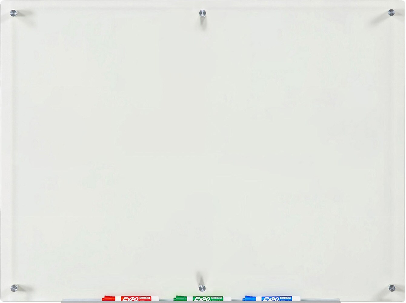 Audio-Visual Direct Clear Glass Dry-Erase Board Set - Includes Hardware & Marker Tray